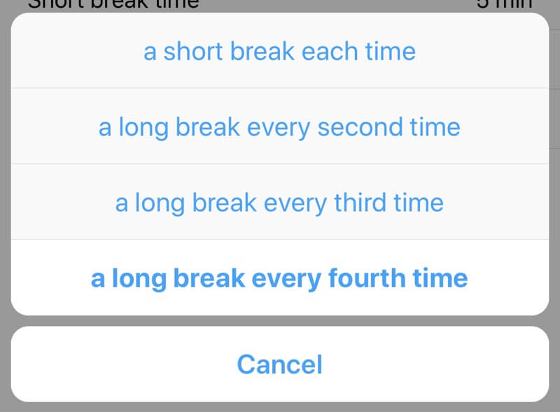 Study Timer Break Modes